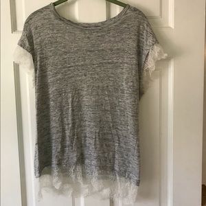 Zara heather grey with lace top